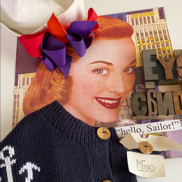 🆕MISO 100% Cotton Nautical Cardigan - Picture 2 of 8